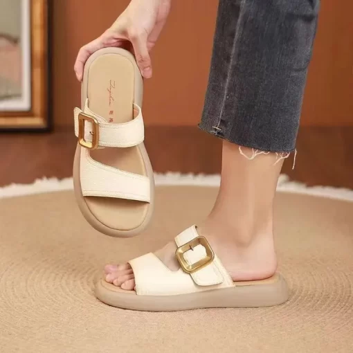 WZtu2024 Summer Women Wedge Sandals Premium Orthopedic Open Toe Sandals Vintage Anti slip Leather Casual Female