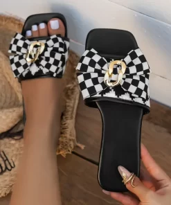 Women s Flat Slippers Summer Fashion Bow Slippers Female Square Toe Flat Flip Flops Women Luxury.jpg 640x640.jpg (2)