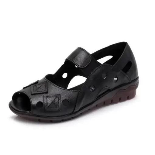Women s Sandals 2023 Summer Fashion Genuine Leather Wedges Comfort Ladies Shoes Women Flats Soft Plus.jpg 640x640.jpg (1)