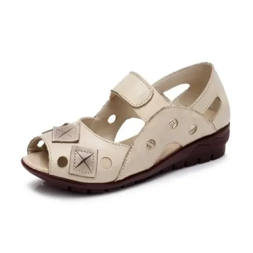 Women s Sandals 2023 Summer Fashion Genuine Leather Wedges Comfort Ladies Shoes Women Flats Soft Plus.jpg 640x640.jpg (2)