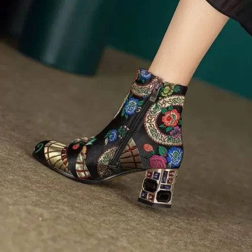 Womens Embroidery Floral Ankle Boots Genuine Leather Rhinestones Crystal Block Heel Shoes Retro Luxury New boots.jpg 640x640.jpg (1)