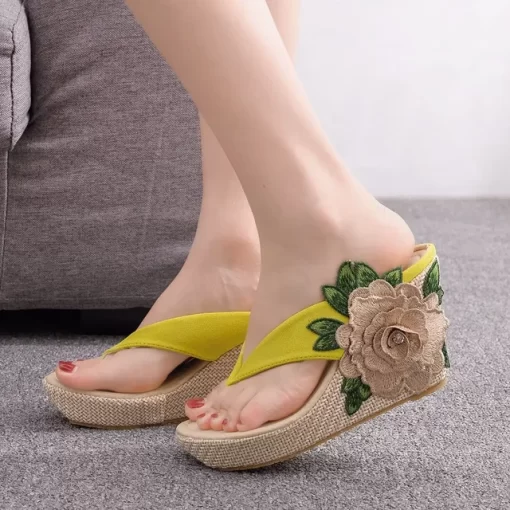 comemore Summer High Heel Slippers Woman Slippers Lady Home Slippers Casual Beach Flip Flops Thick Bottom.jpg 640x640.jpg (1)