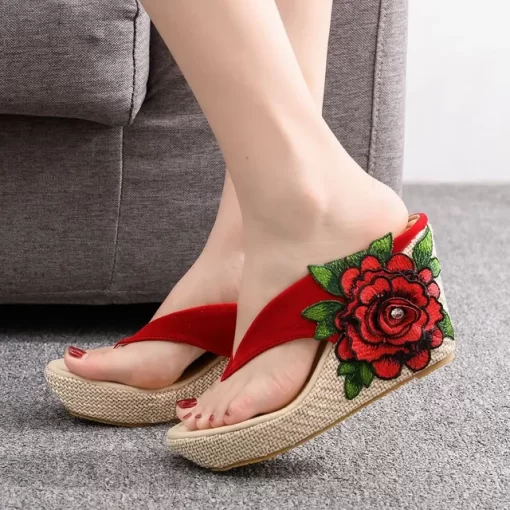 comemore Summer High Heel Slippers Woman Slippers Lady Home Slippers Casual Beach Flip Flops Thick Bottom.jpg 640x640.jpg (5)