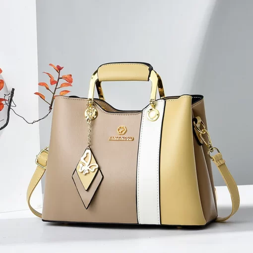 iVJT2024 Spliced Leather Large Capacity Woman Handbag Designer Shoulder Bag Fashion Casual Tote Bag Luxury Designer