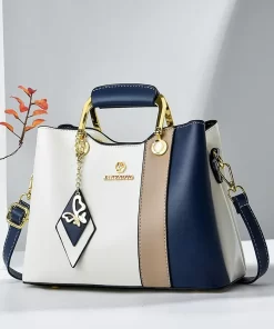 o5jQ2024 Spliced Leather Large Capacity Woman Handbag Designer Shoulder Bag Fashion Casual Tote Bag Luxury Designer