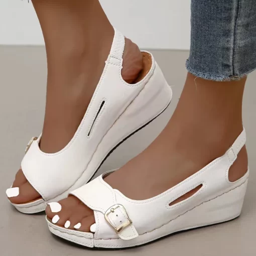 ouiZWomen Sandals Summer 2023 Heels Sandalias Mujer Elegant Wedges Shoes For Women Summer Footwear Woman Heeled