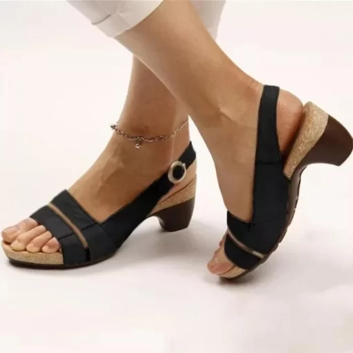 qkuxWomen s Summer New Fashion Sandals Medium Chunky Heel Comfortable Sports Casual Shoes Women Designers Luxury
