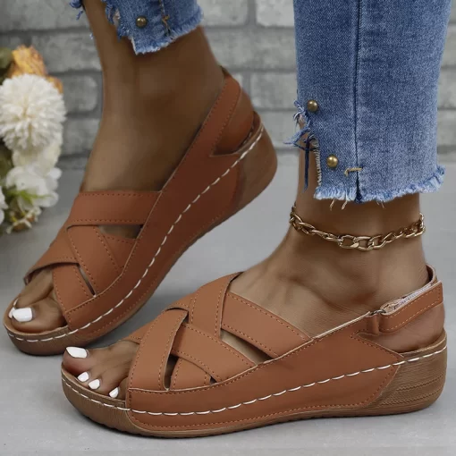 rqloWomen Sandals Summer Shoes For Women Wedges Heels Sandals 2024 Trend Summer Sandals Platform Wedge Heeled