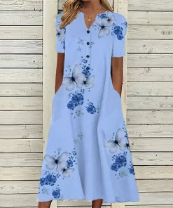 Vintage 3d Printed Dresses For Women Spring Summer Half Sleeve Casual Beach Dress Women V Neck.jpg 640x640.jpg (1)