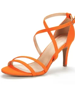 htzvLarge Size Women Sandals Fashion Summer Sexy Pumps 8cm Open Toe Ankle Straps Stilettos High Heels